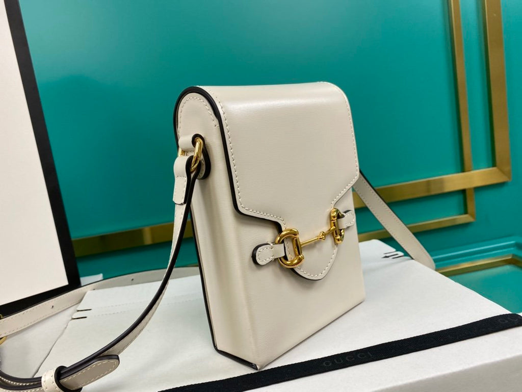 Gucci Horsebit 1955 Mini White Bag 17cm