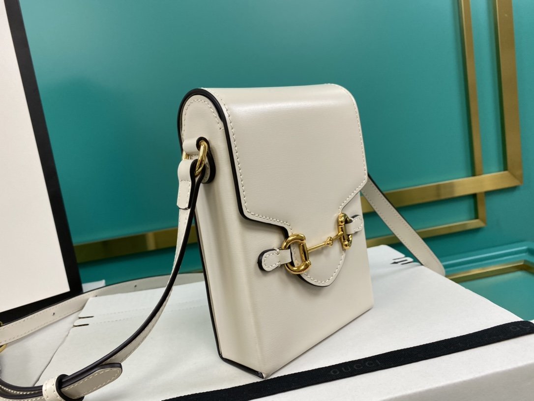 Gucci Horsebit 1955 Mini White Bag 17cm