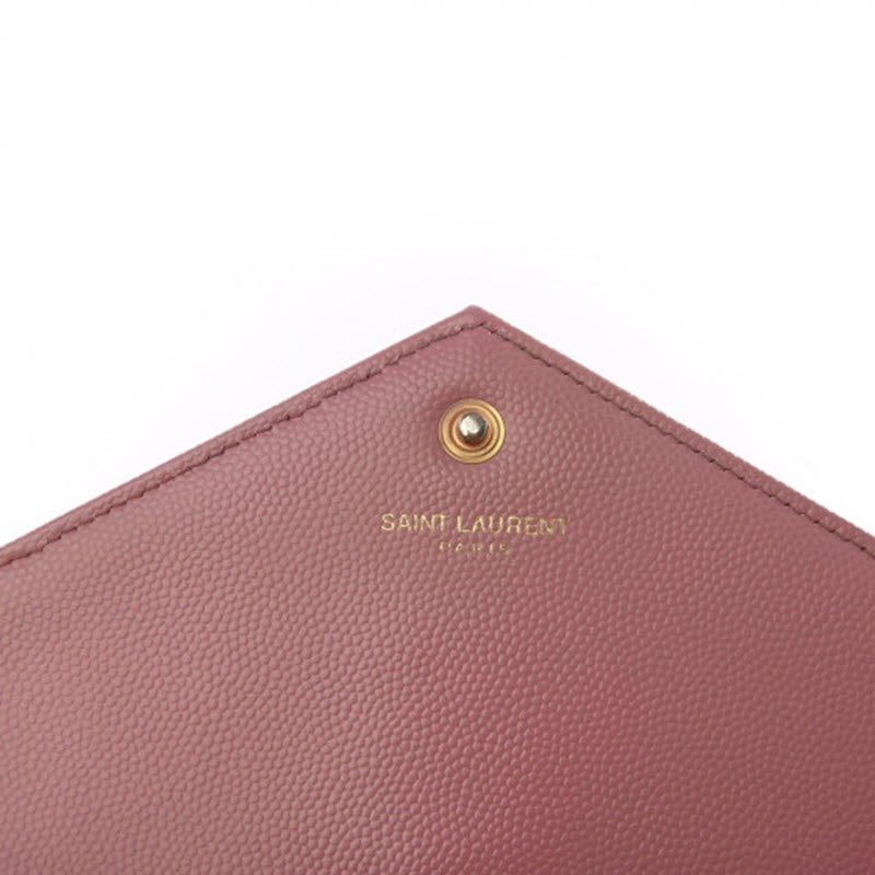 Saint Laurent Grain De Poudre Matelasse Chevron Monogram Woc Blush Fonce Pink Leather Shoulder Bag