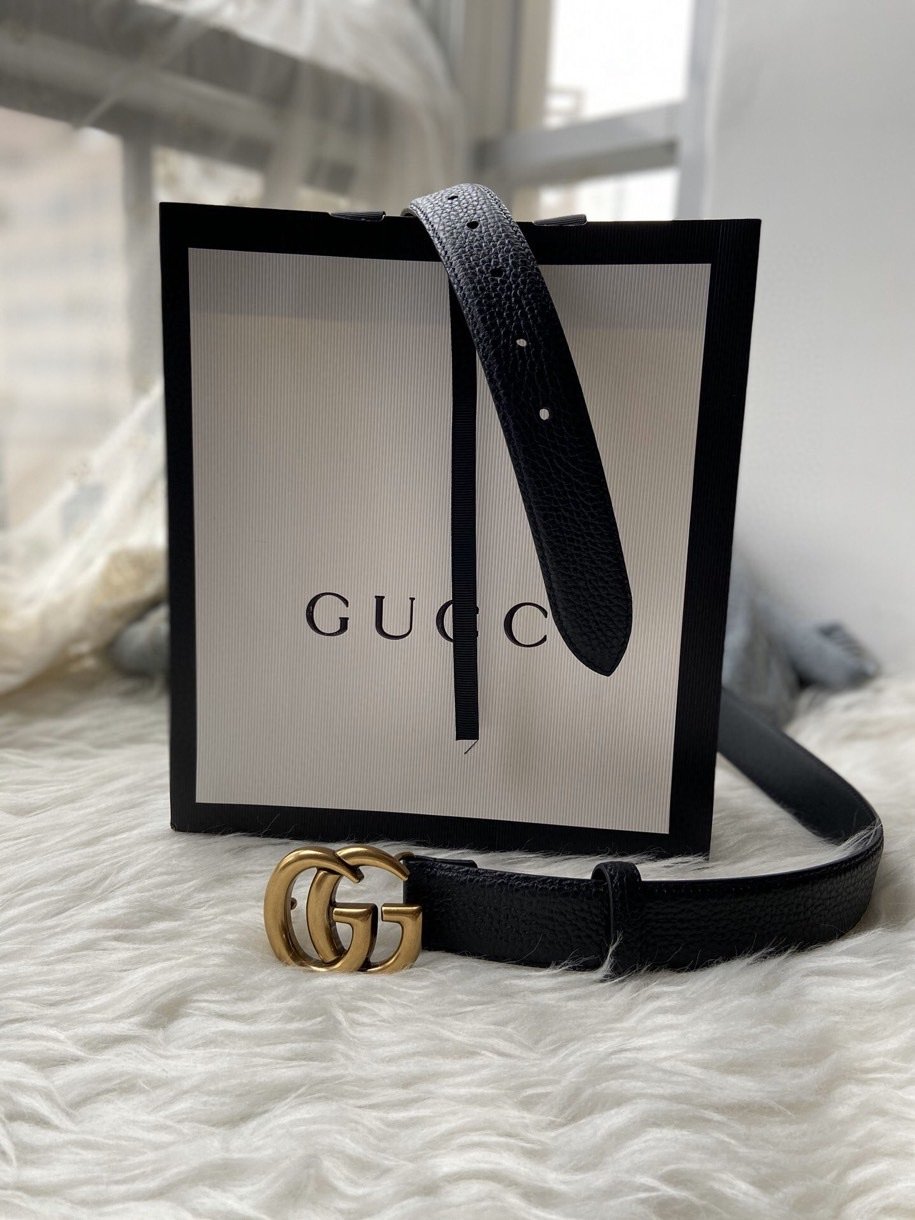 Gucci Belt With Double G Buckle Black