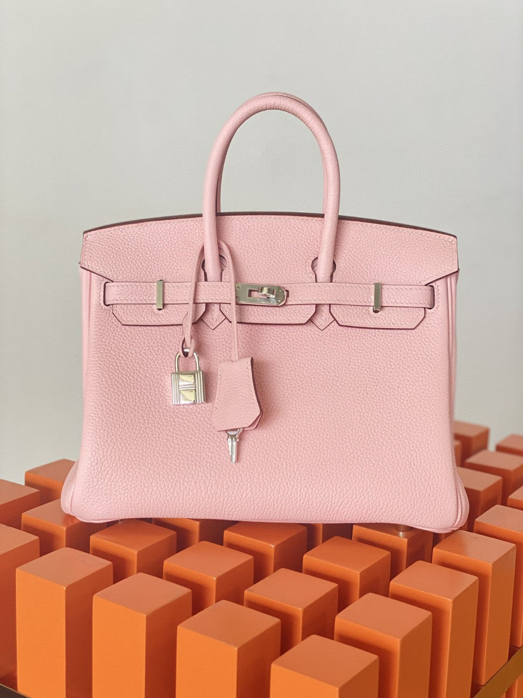Hermes Birkin 25 Nata Swift Silver Hardware Pink
