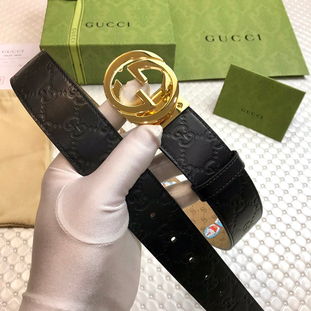 Gucci Belt With Double G Buckle Doreamon Black