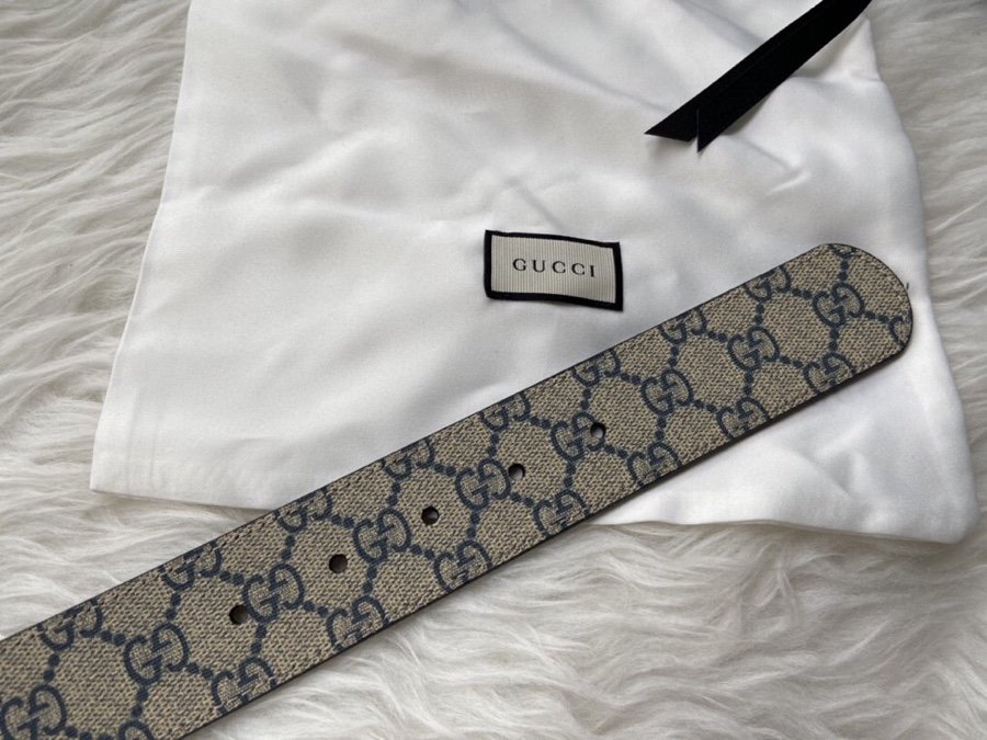 Gucci Belt With Double G Buckle Grey
