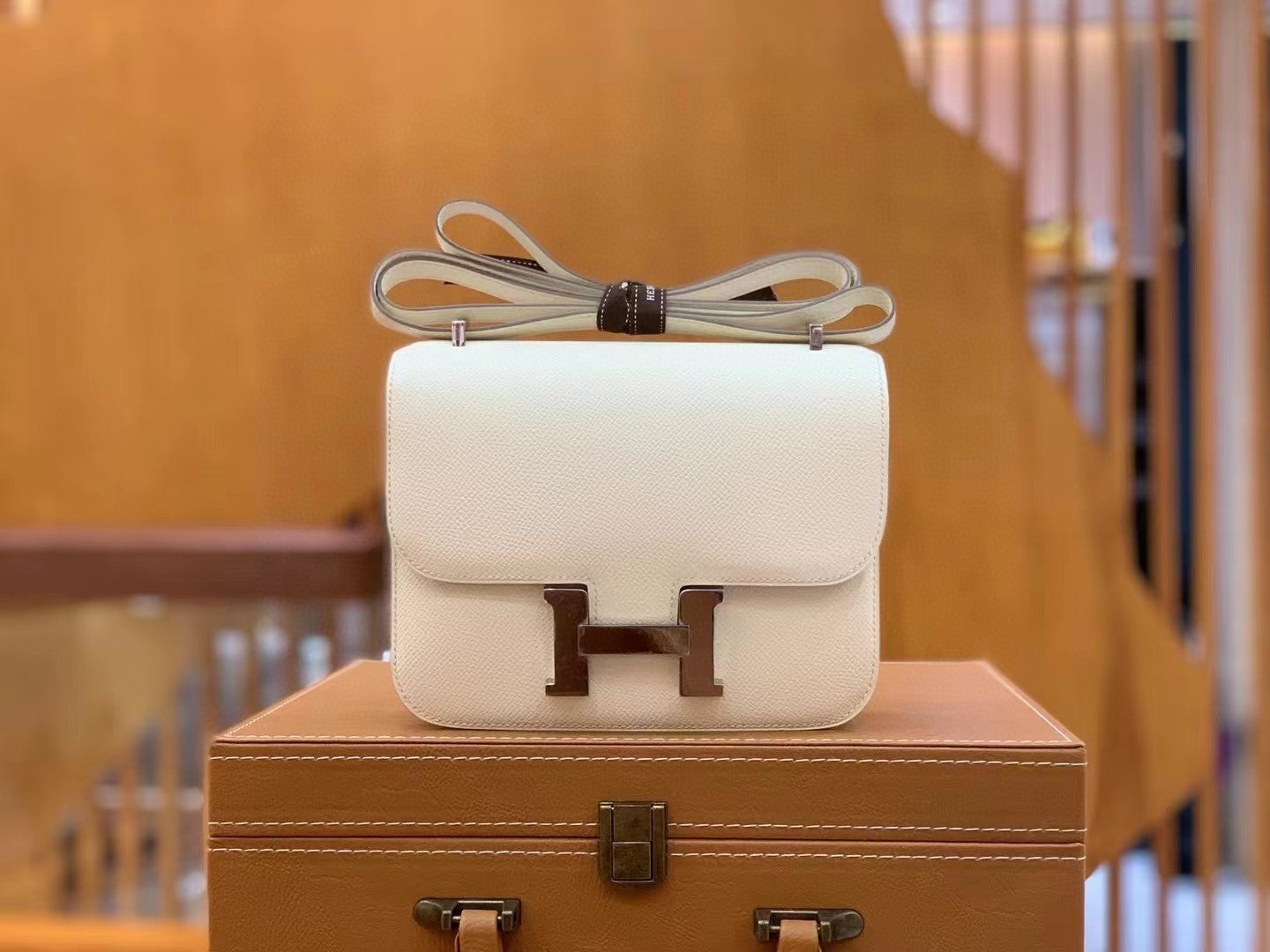 Hermes Constance Shoulder Bag 23cm White