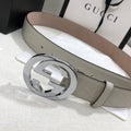 Gucci Belt With Double G Buckle White