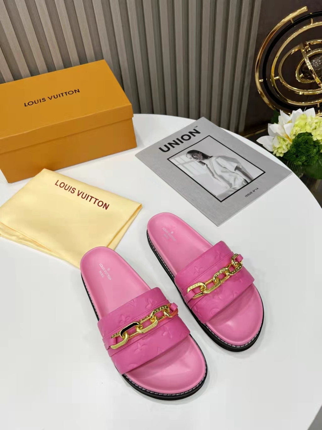 Louis Vuitton Unset Flat Comfort Mule Pink