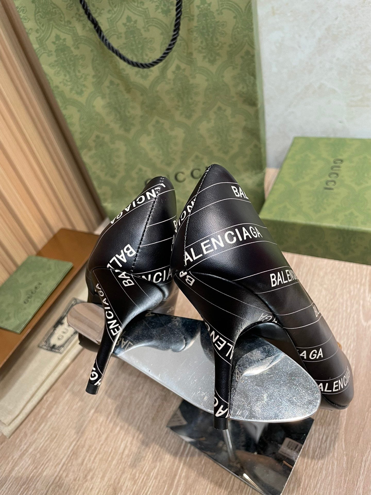 Gucci Balenciaga The Hacker Project Square Knife Pump Black