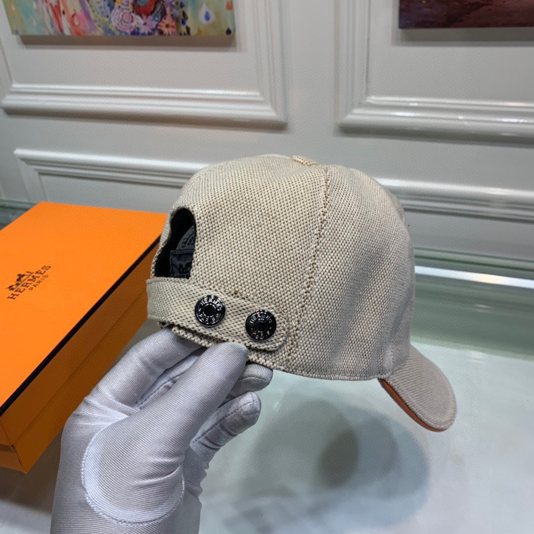 Hermes Davis H Primavera Cap Beige