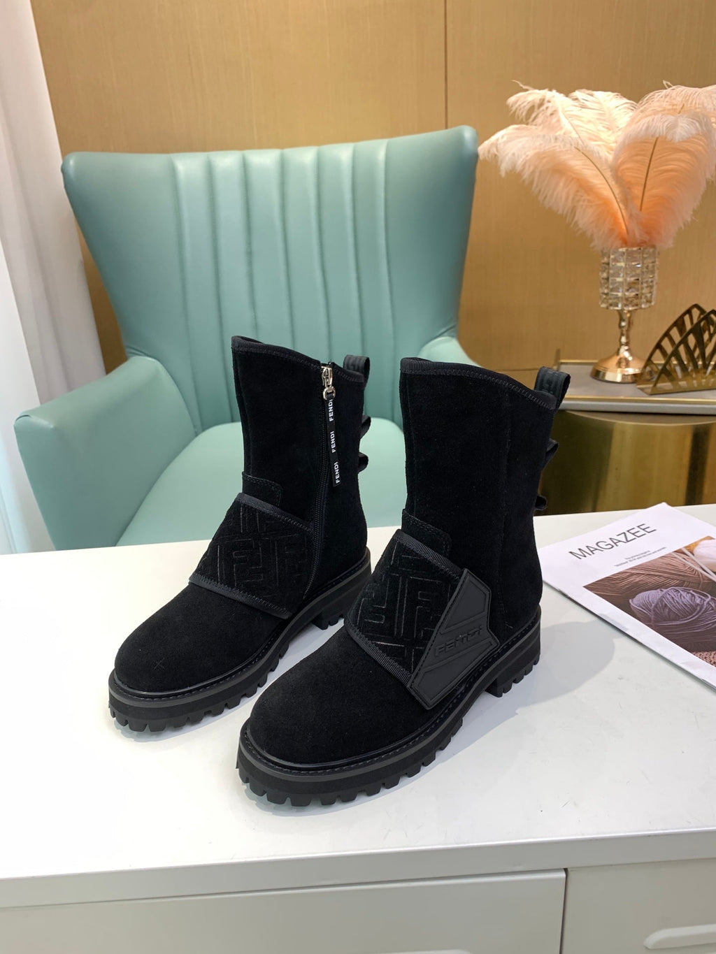 Fendi Signature Boots Black