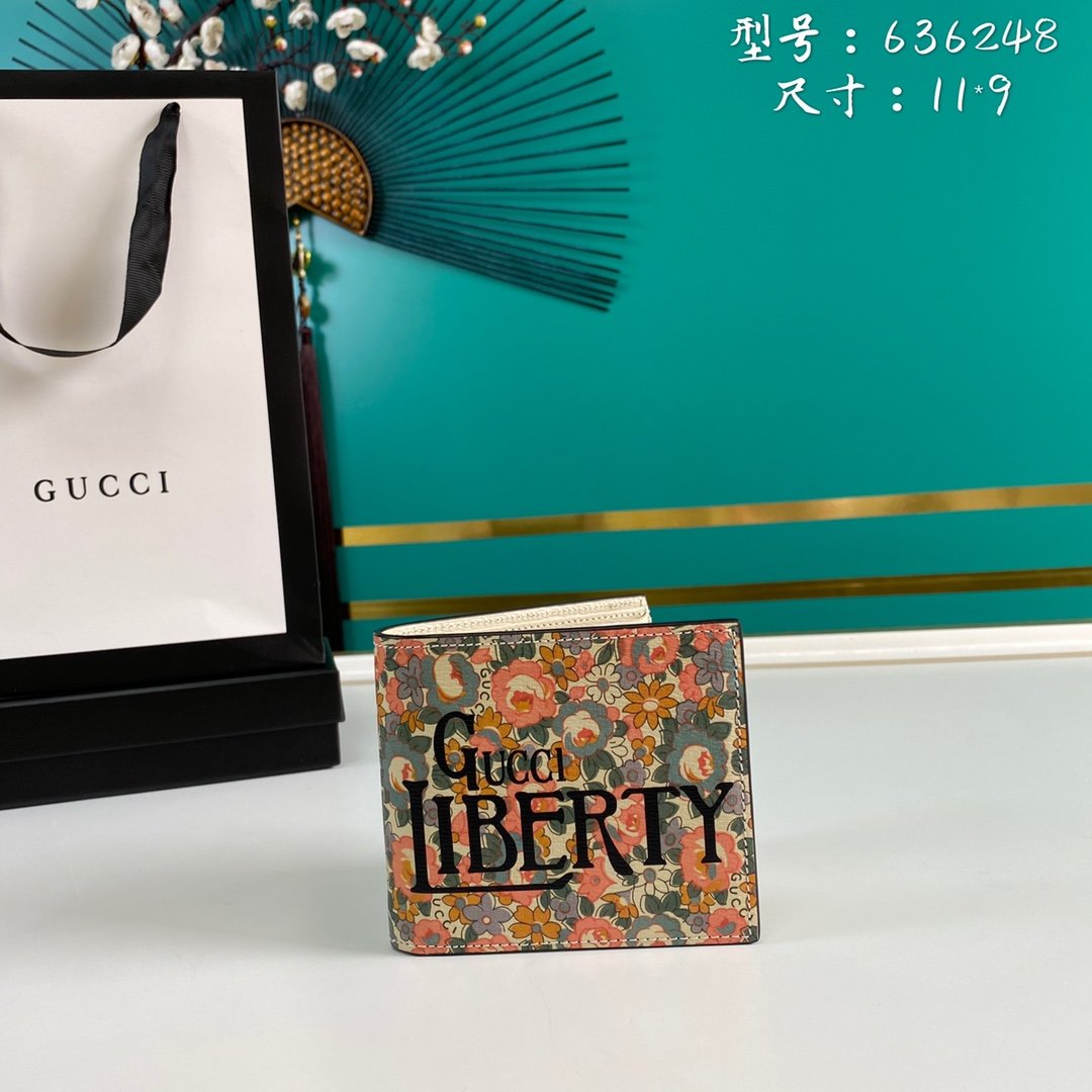 Gucci Liberty Floral Pink Wallet 11cm