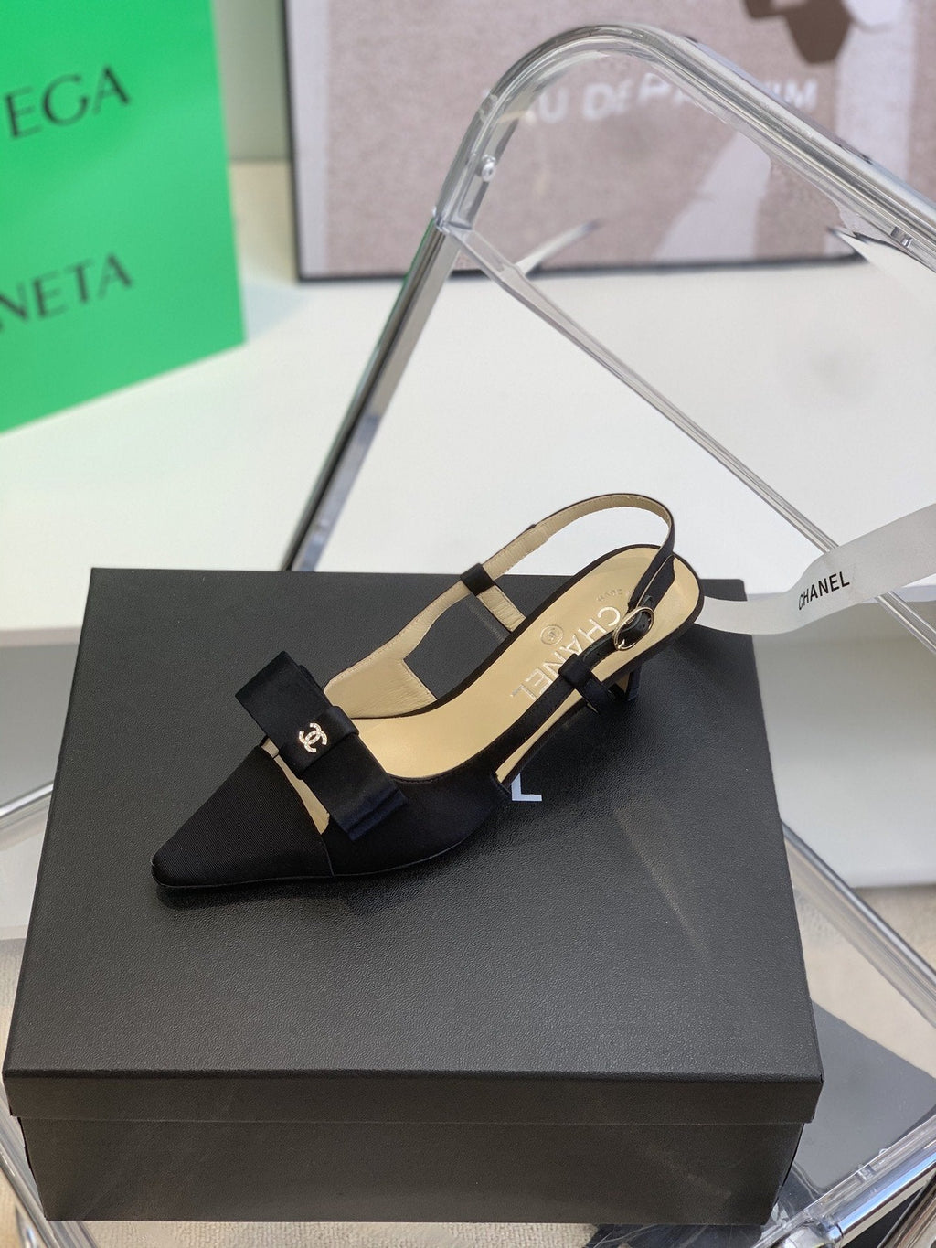 Chanel Sling Back Black