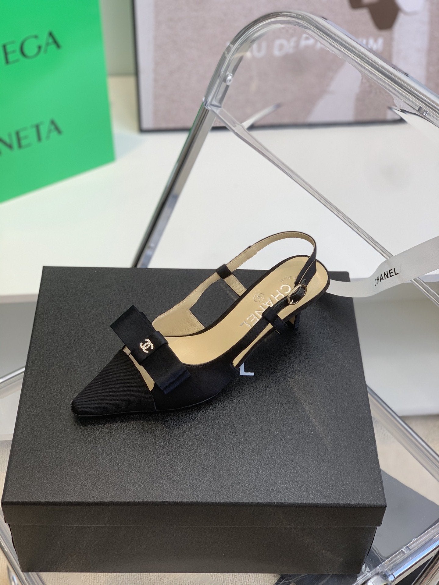Chanel Sling Back Black
