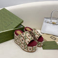 Gucci Platform Slide Sandal Beige