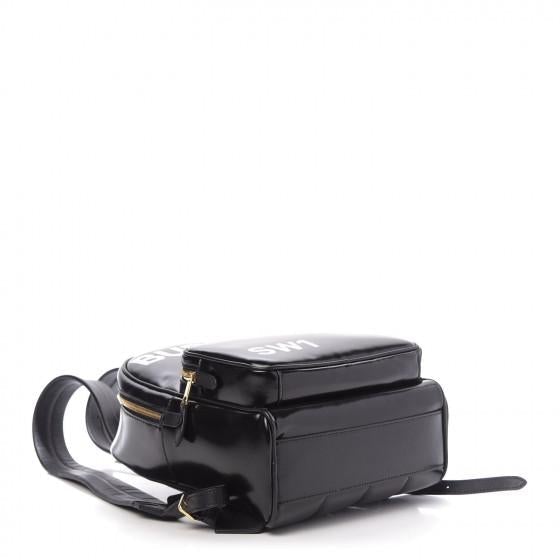 Coated Canvas Horseferry Print Backpack Black