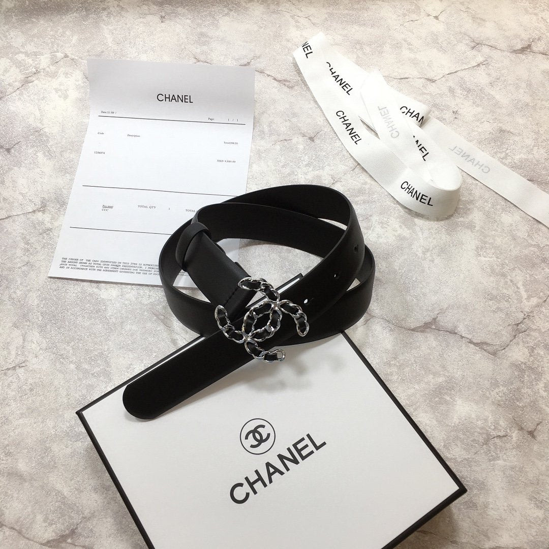 Chanel Belt With Double C Buckle Black