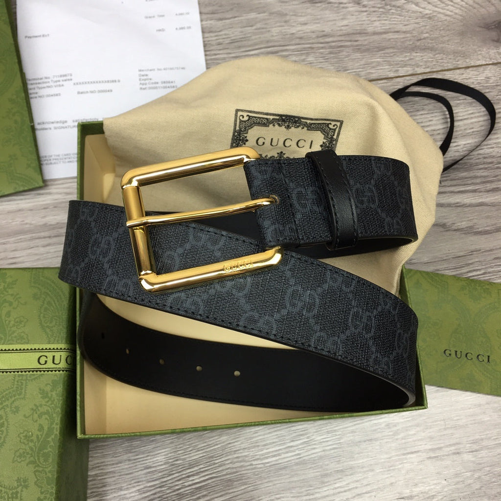 Gucci Belt With Square Buckle Black