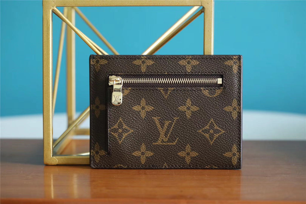 Louis Vuitton ID Card Holder Monogram Canvas Brown For Men, Men’s Wallet 13cm LV N60378