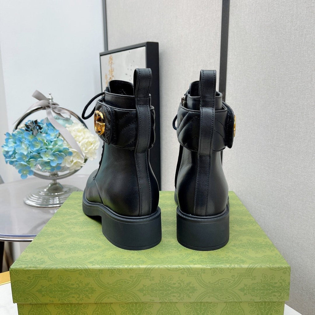 Gucci Ankle Boots With Double G Black