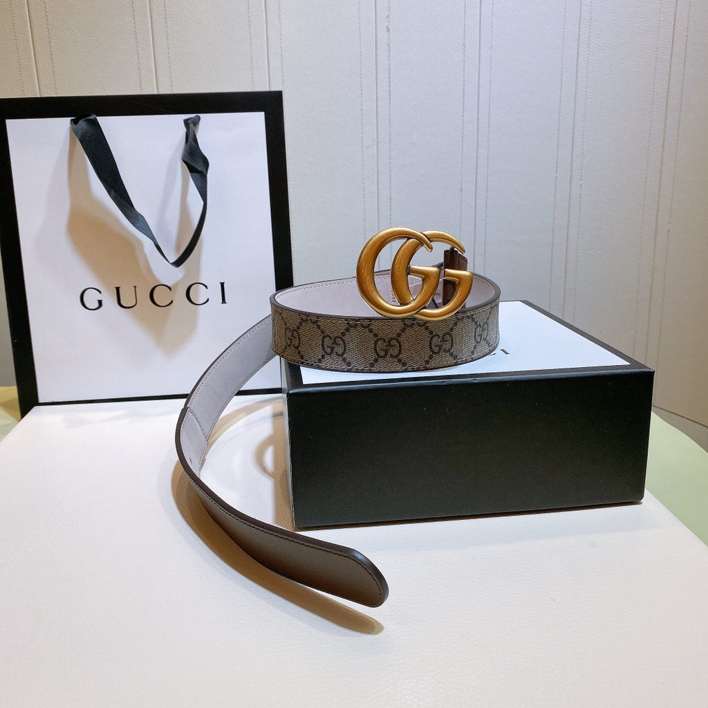 Gucci GG Thin Marmont Belt Brown