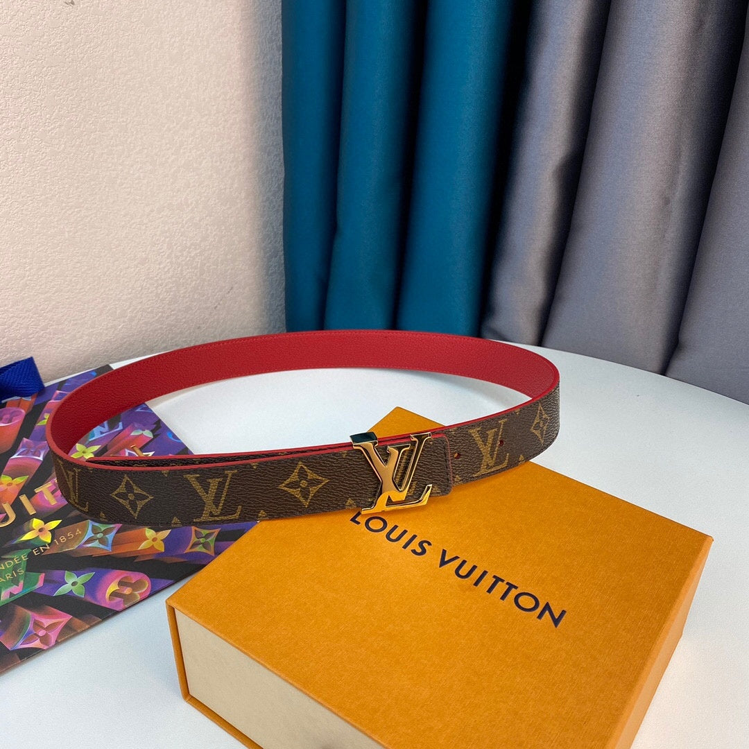 Louis Vuitton LV Initiales Belt Red