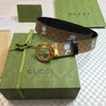 Gucci Belt With Double G Buckle Doreamon Brown