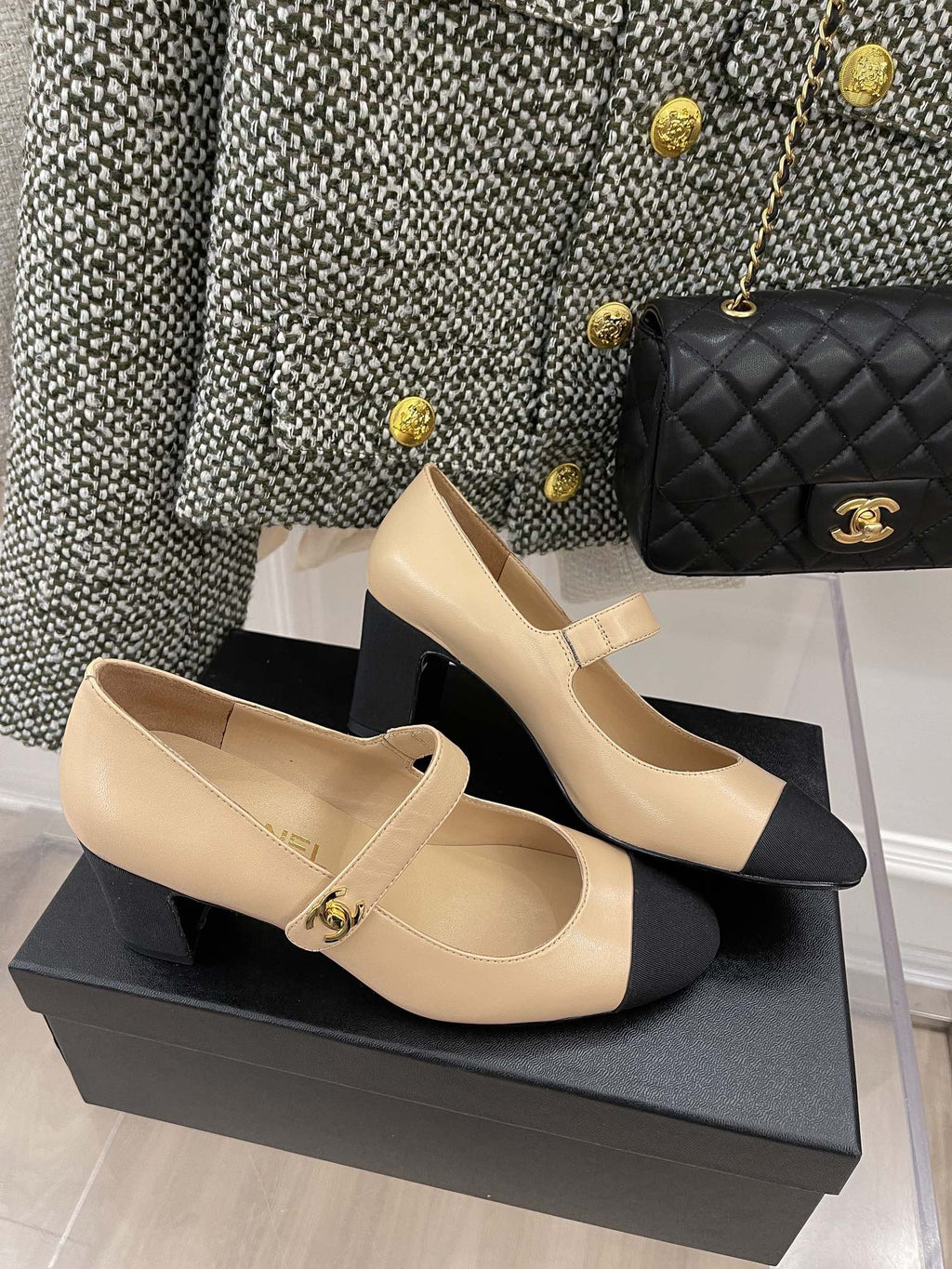 Chanel Sling Back 2.5 Inches Beige