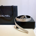 Chanel Belt With Beaded Buckle White