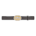 Gucci Dark Grey Leather Two Tone GG Logo Buckle 95/38 598092