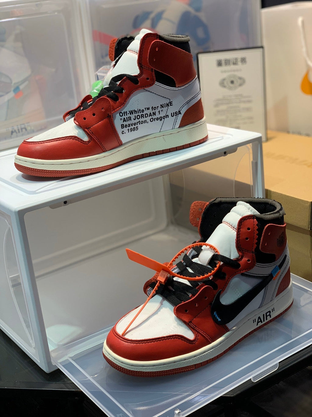 Nike X Off-White Air Jordan 1 Retro High Top Sneakers Women