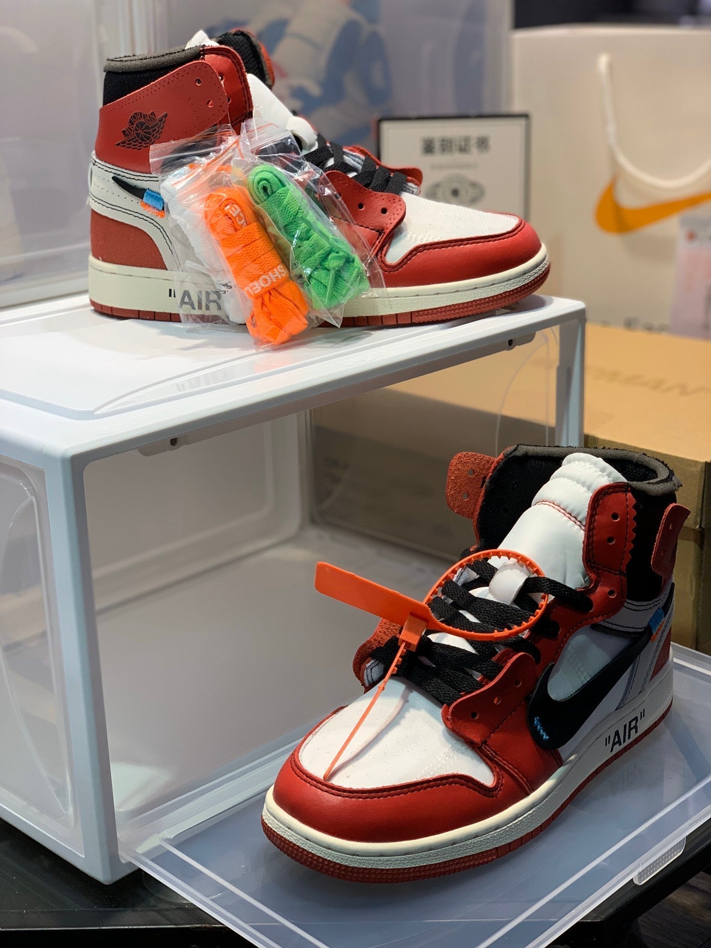 Nike X Off-White Air Jordan 1 Retro High Top Sneakers Women