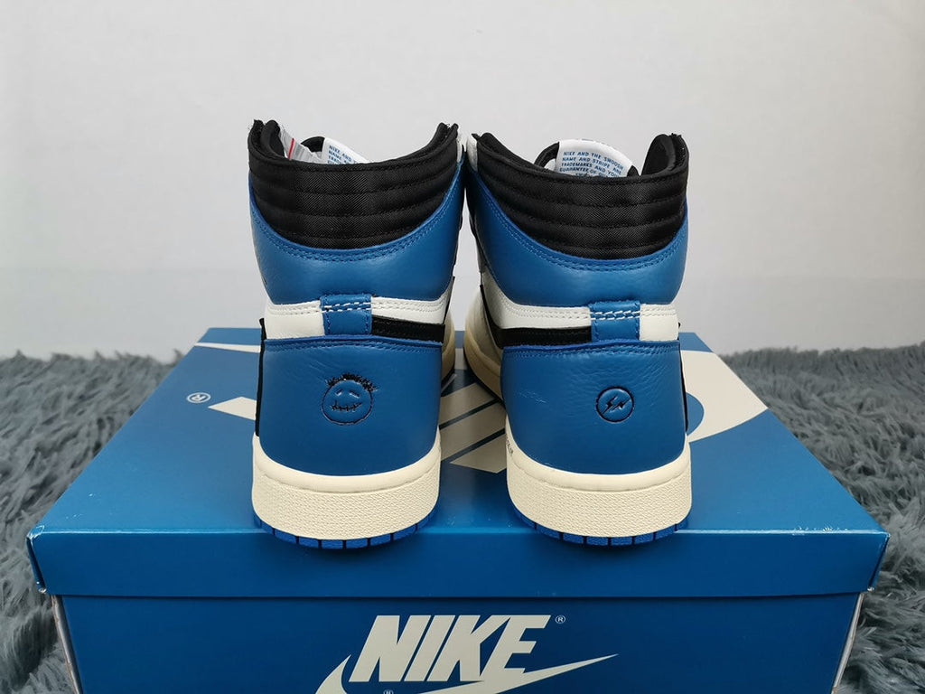 Nike Travis Scott x Fragment x Air Jordan 1 High OG SP Military Blue AJ1 White/Blue Men