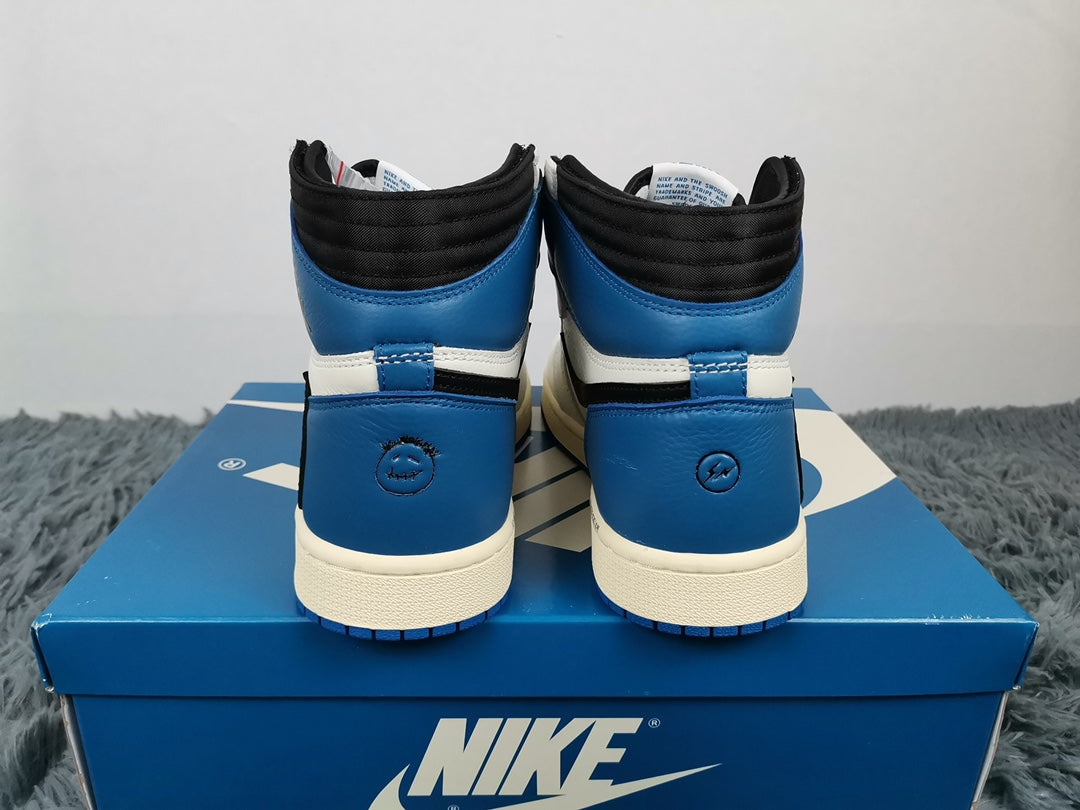 Nike Travis Scott x Fragment x Air Jordan 1 High OG SP Military Blue AJ1 White/Blue Men