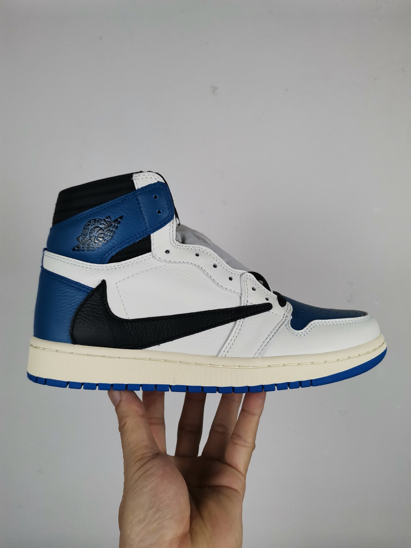 Nike Travis Scott x Fragment x Air Jordan 1 High OG SP Military Blue AJ1 White/Blue Men