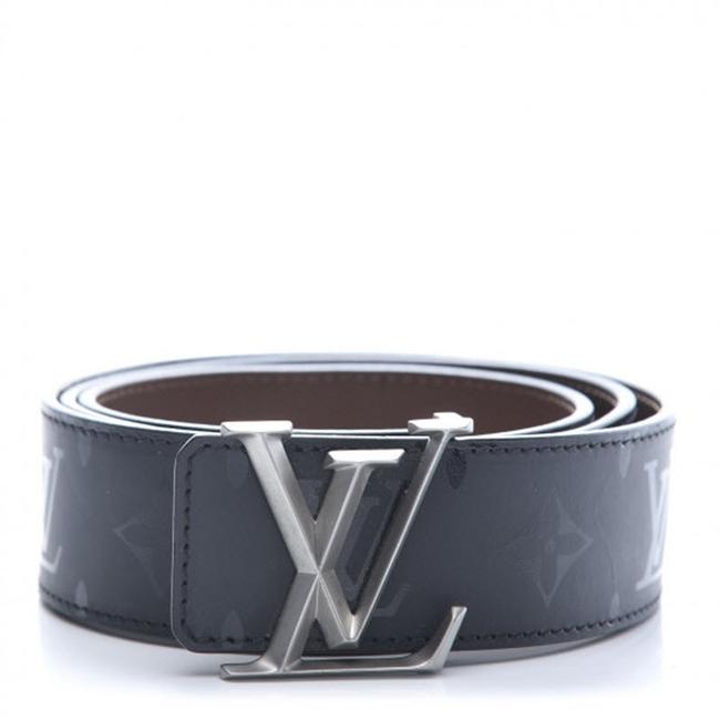 Louis Vuitton Black Calfskin Monogram Eclipse 40mm Lv Initiales Reversible Belt