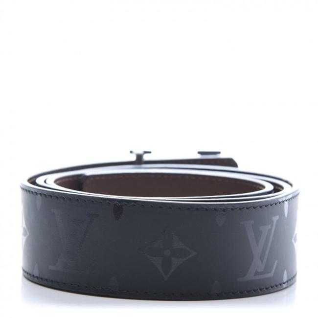 Louis Vuitton Black Calfskin Monogram Eclipse 40mm Lv Initiales Reversible Belt
