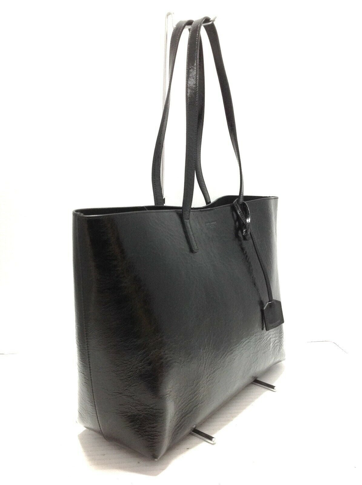 Saint Laurent Bag Shopping Calfskin Large Black Patent Leather Tote