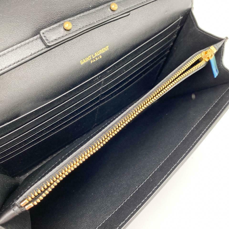 Saint Laurent WOC Monogram Kate Tortoise Cross Body Brown Patent Leather