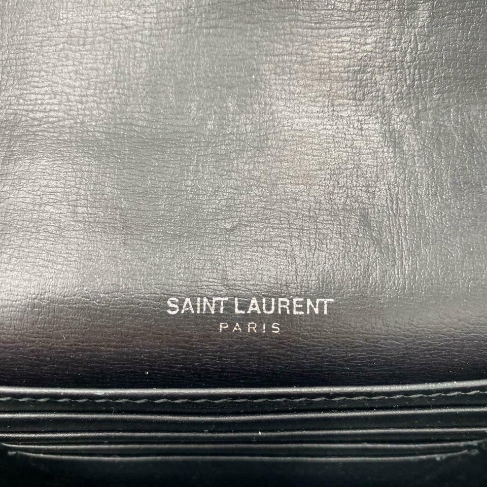 Saint Laurent Monogram Sunset Chain Wallet Calfskin Black Leather Shoulder Bag