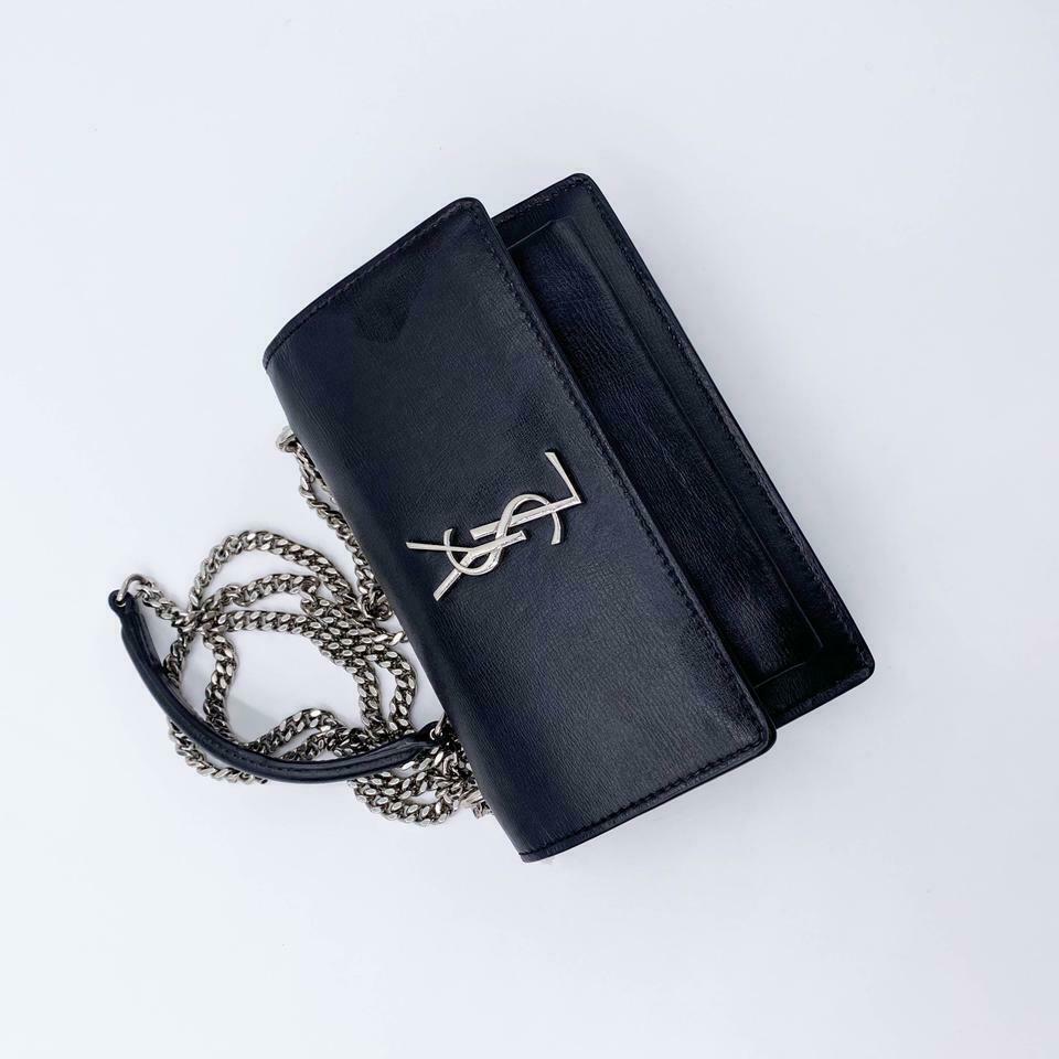 Saint Laurent Monogram Sunset Chain Wallet Calfskin Black Leather Shoulder Bag