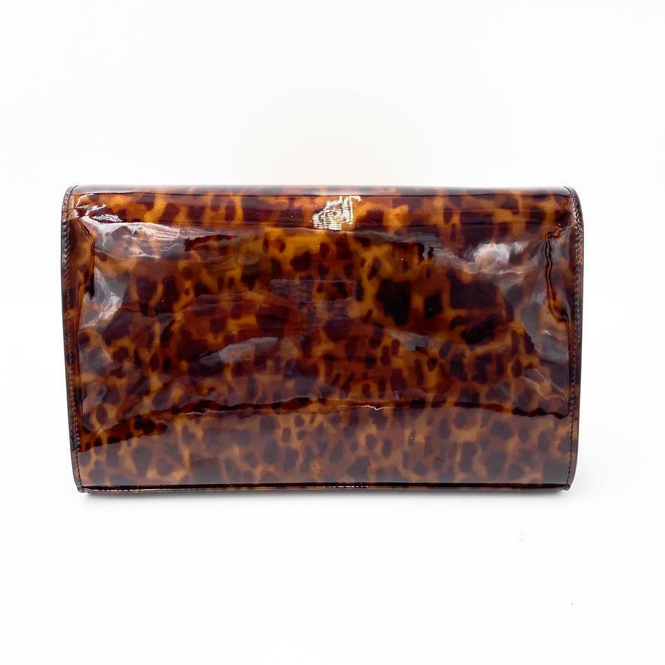 Saint Laurent WOC Monogram Kate Tortoise Cross Body Brown Patent Leather