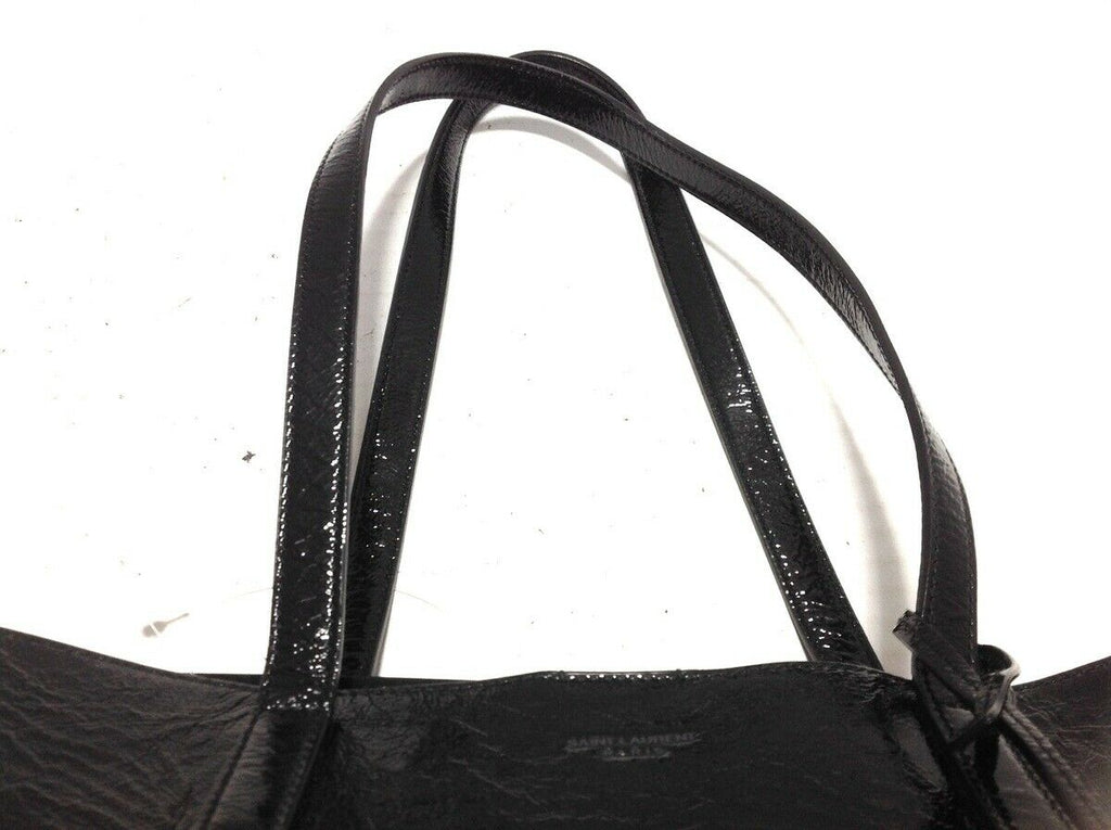 Saint Laurent Bag Shopping Calfskin Large Black Patent Leather Tote