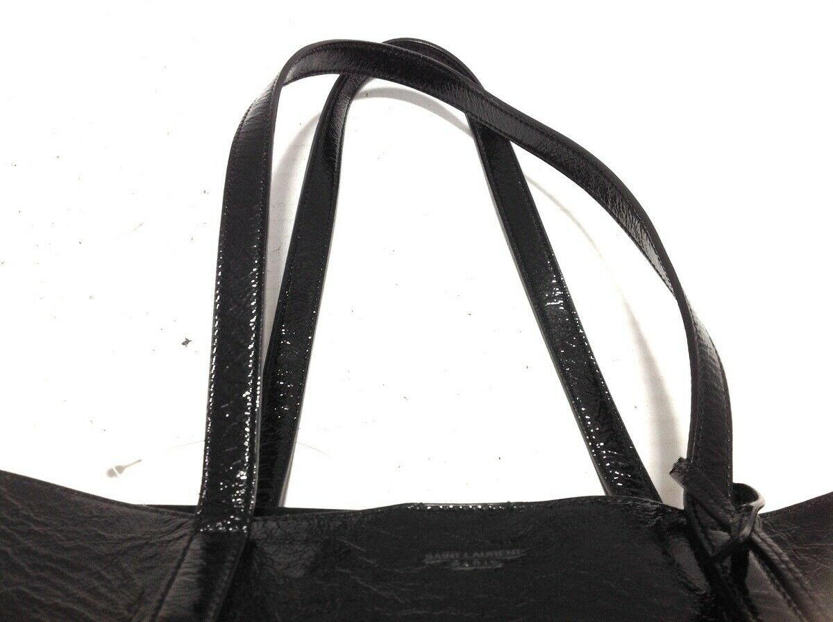 Saint Laurent Bag Shopping Calfskin Large Black Patent Leather Tote