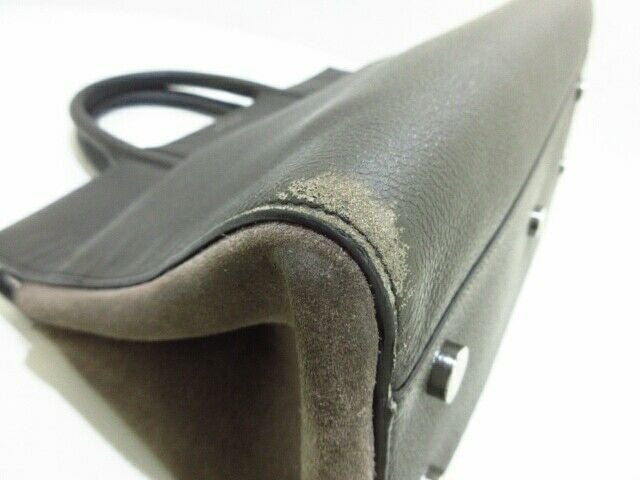 SAINT LAURENT PARIS Cabas Rive Gauche Dark Brown Handbag