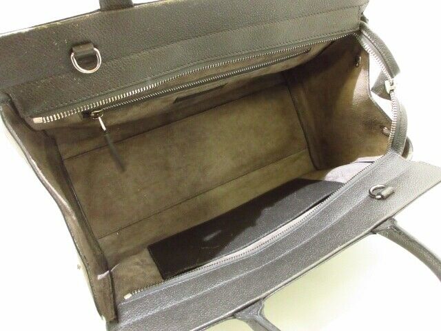SAINT LAURENT PARIS Cabas Rive Gauche Dark Brown Handbag