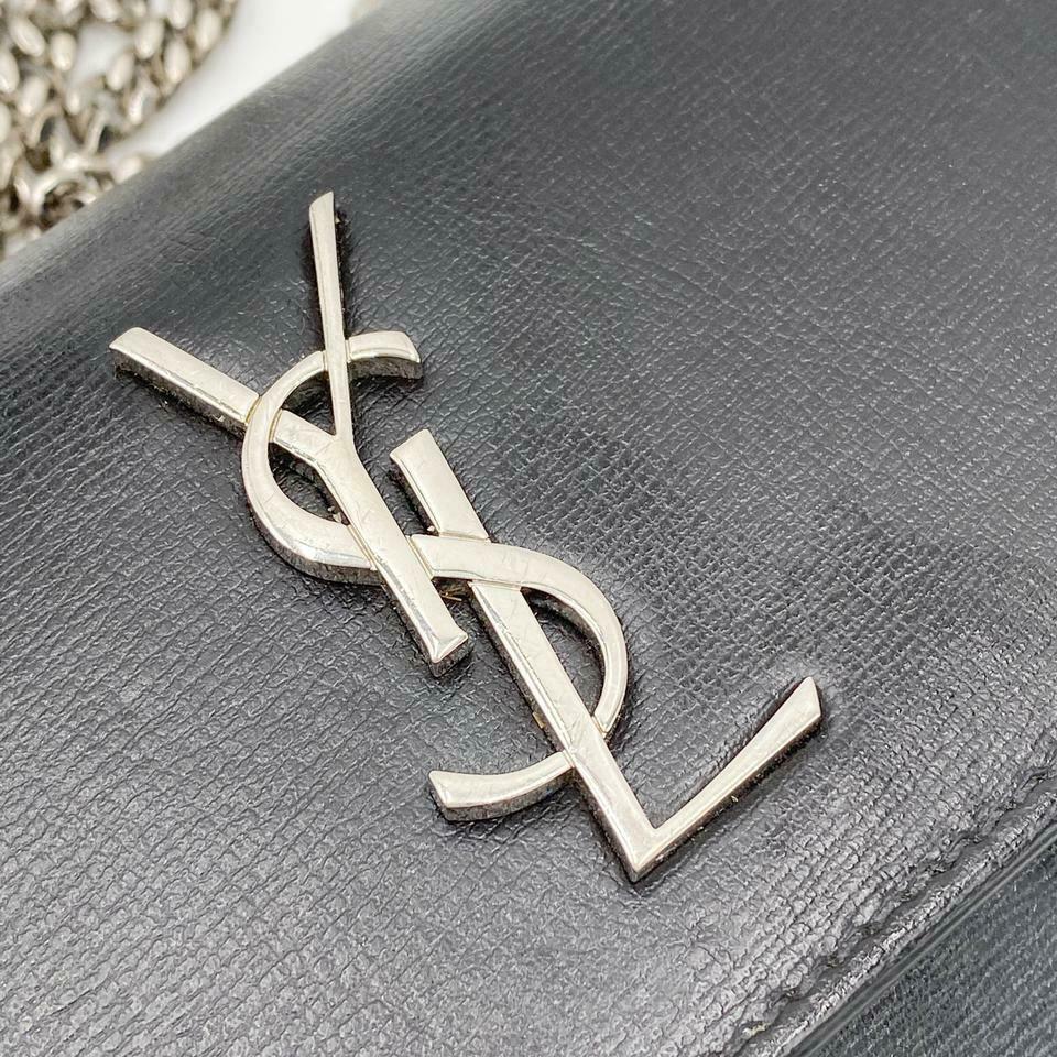 Saint Laurent Monogram Sunset Chain Wallet Calfskin Black Leather Shoulder Bag