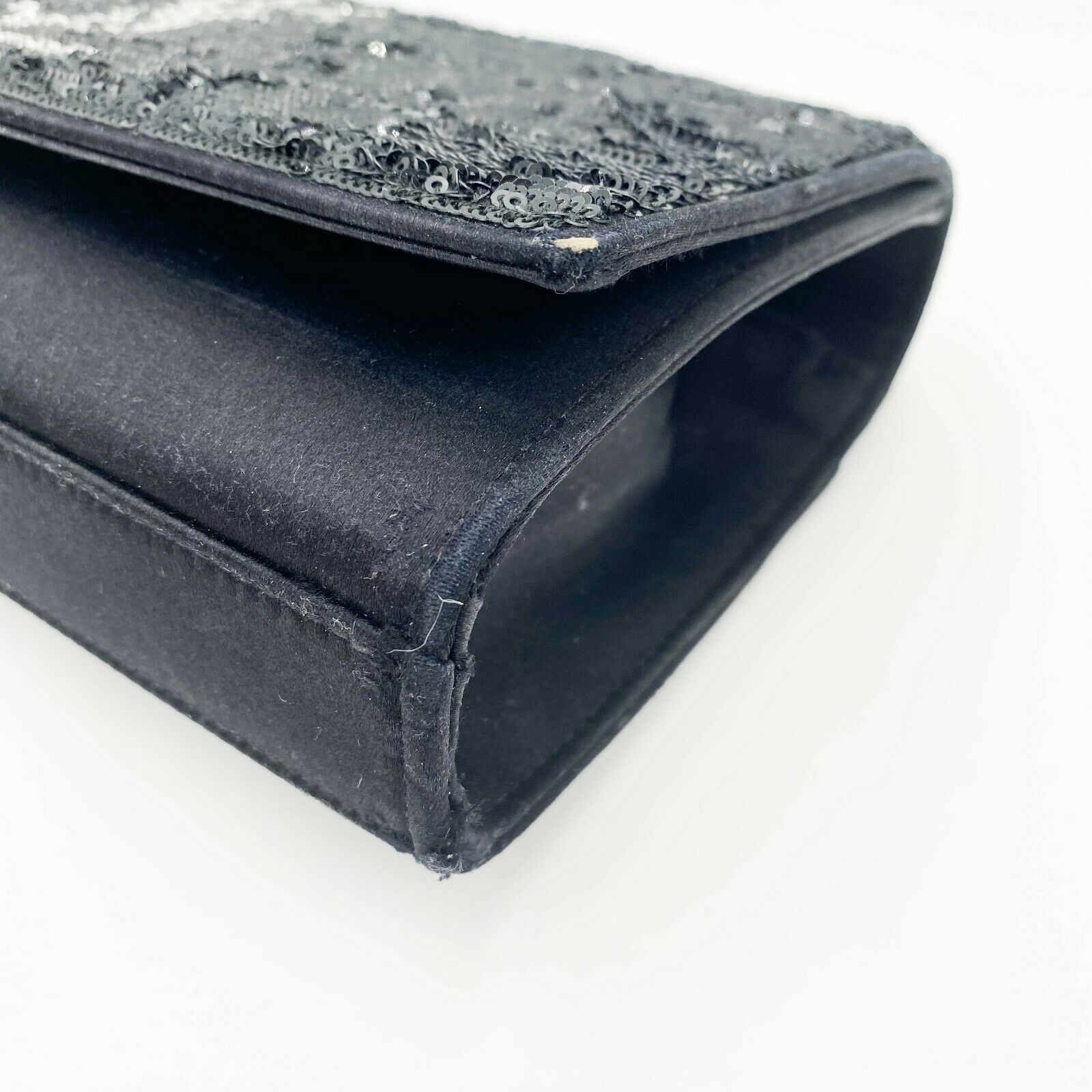 Saint Laurent Monogram Kate Crossbody Sequin Flip Black Satin Shoulder Bag