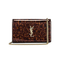 Saint Laurent WOC Monogram Kate Tortoise Cross Body Brown Patent Leather