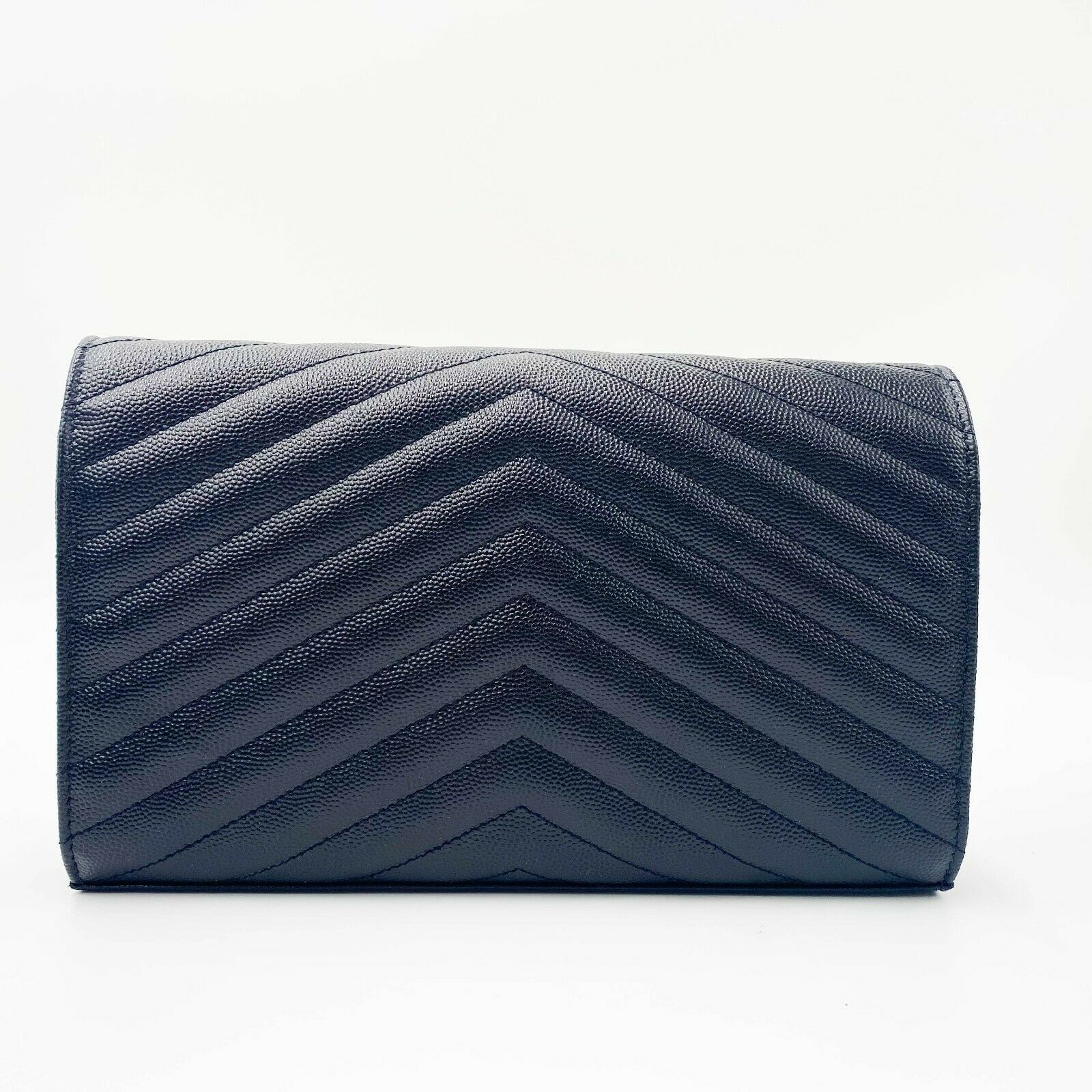Saint Laurent Chain Wallet Medium Woc Monogram Black Leather Crossbody GHW