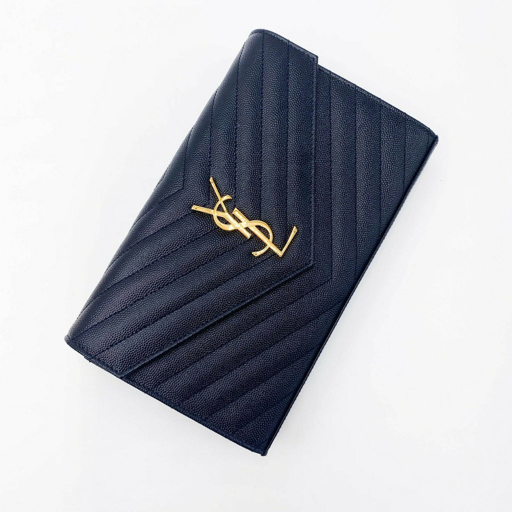 Saint Laurent Chain Wallet Medium Woc Monogram Black Leather Crossbody GHW