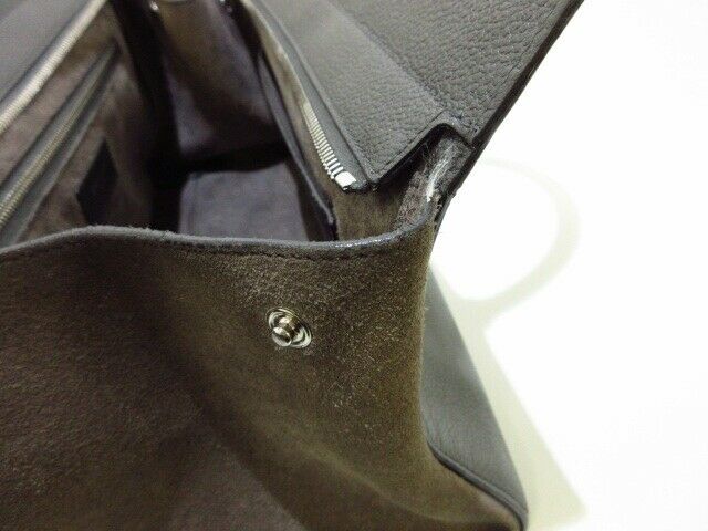 SAINT LAURENT PARIS Cabas Rive Gauche Dark Brown Handbag